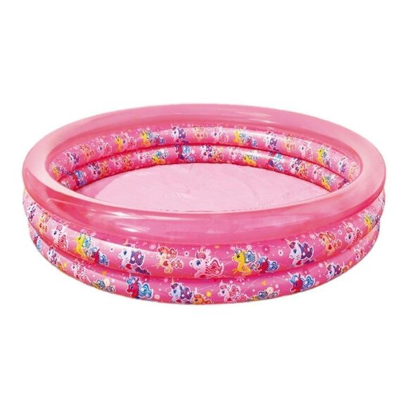 Play Day 3 Ring Unicorn Pool, Pink - Picture 3 of 5